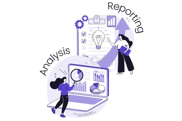 Web analytics analysis and reporting illustrations